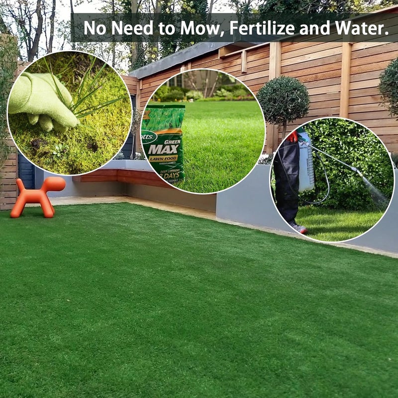 FREADEM Artificial Grass Rug, 4' x 6' Artificial Turf Fake Faux Grass Mat with Drainage Holes, Indoor Outdoor Synthetic Turfs for Garden Lawn Landscape Entryway Balcony Decoration - Image 5